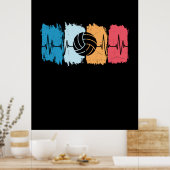 Volleyball-Spieler | Volleyball Heartbeat Poster (Küche)