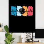 Volleyball-Spieler | Volleyball Heartbeat Poster (Heimbüro)