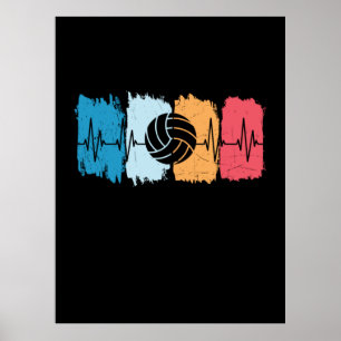 Volleyball-Spieler   Volleyball Heartbeat Poster