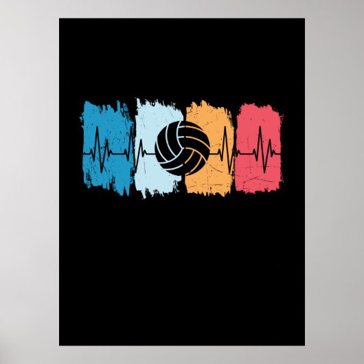 Volleyball-Spieler | Volleyball Heartbeat Poster (Vorne)