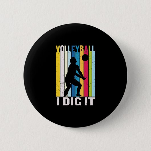 Volleyball-Spieler | Volleyball I Dive It Button (Vorderseite)