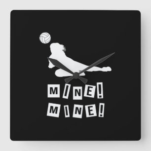 Volleyball-Spieler Volleyball Mine Quadratische Wanduhr