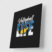 Volleyball-Spieler | Volleyball Quadratische Wanduhr (Winkel)