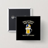 Volleyball-Spieler | Volleyball und Bier Button (Vorne & Hinten)