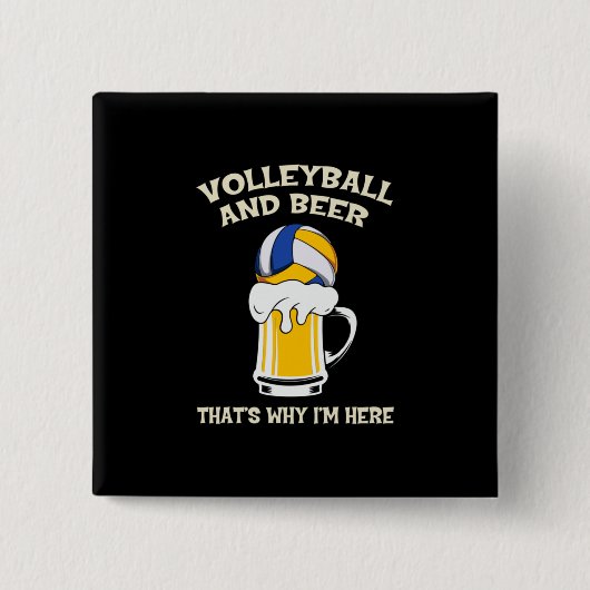 Volleyball-Spieler | Volleyball und Bier Button (Vorderseite)