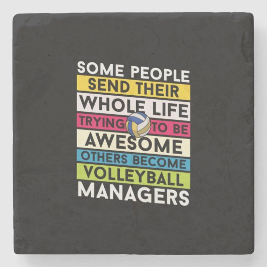 Volleyball-Spieler | Volleyballmanager Steinuntersetzer (Vorderseite)