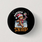 Volleyball Spieler Weihnachts Gingerbrett Man Bloc Button (Vorderseite)