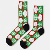 Volleyball Spieler Weihnachts-Schneeflockenmuster  Socken (Linkes Detail)