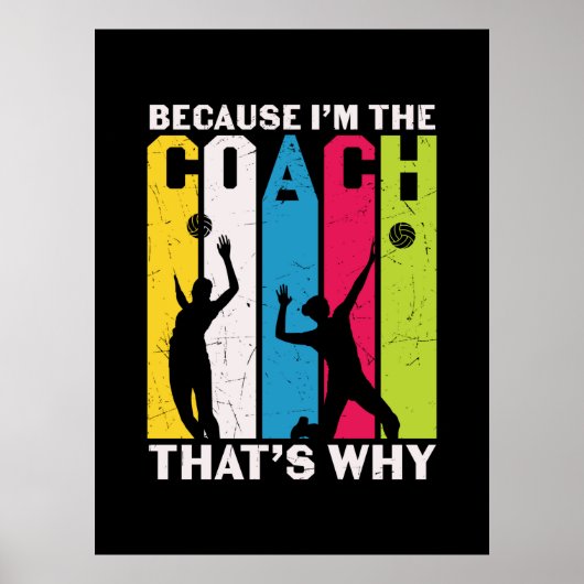 Volleyball-Spieler | Weil ich Trainer bin Poster (Vorne)