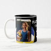 Volleyball-Spielername Team 2 Fotos Zweifarbige Tasse (Links)