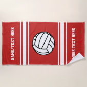 Volleyball-Spielername Team Name Ihre Teamfarbe Strandtuch (Vorderseite)