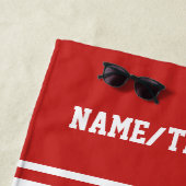 Volleyball-Spielername Team Name Ihre Teamfarbe Strandtuch (Beispiel)