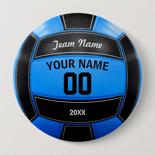 Volleyball Spieler's Name Year Team Black Blue Button (Vorderseite)