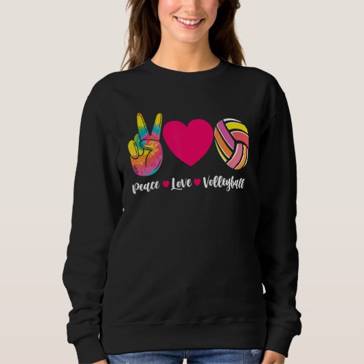 Volleyball Spielerteam Sport Liebe Volleyball Sweatshirt (Vorderseite)