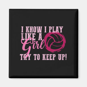 Volleyball spielt wie ein Mädchen, das für Teens N Magnet