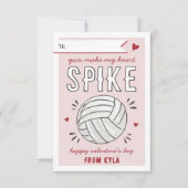 Volleyball Spike Valentinstag Card Einladung (Vorderseite)