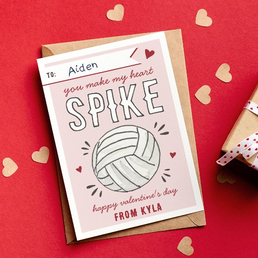 Volleyball Spike Valentinstag Card Einladung