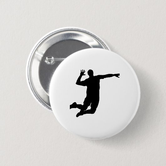 Volleyball-Spitzen-Silhouette Button (Vorne & Hinten)