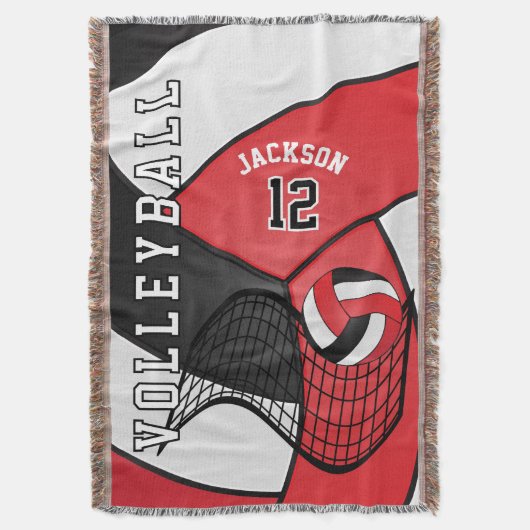 Volleyball 🏐 Sport Ball in Rot, Weiß und Schwarz Decke (Vorderseite Vertikal)