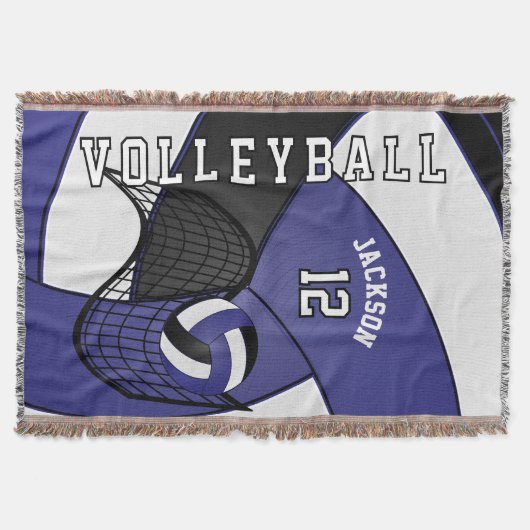 Volleyball  🏐 Sport - Dark Blue, White & Black Decke (Vorderseite)