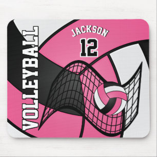 Volleyball-Sport in einem Pink, in einem Weiß und Mousepad