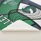 Volleyball 🏐 Sport in Navy Blue, White & Green Sherpadecke (3/4)
