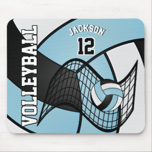 Volleyball 🏐 Sport - Light Blue, White und Black Mousepad