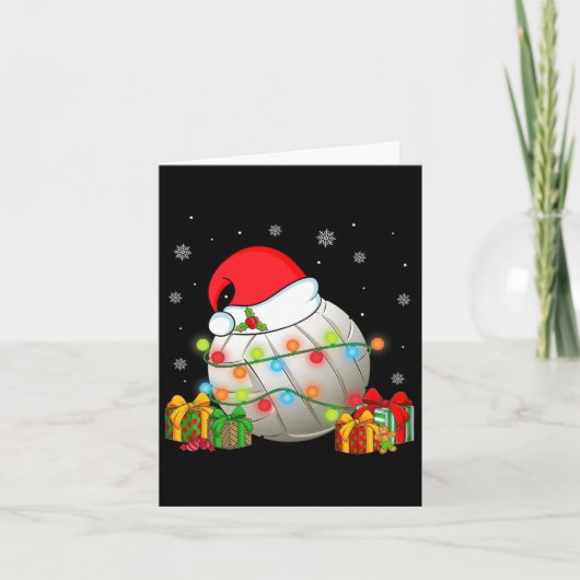 Volleyball Sport Weihnachten Weihnachtsmannmütze W Karte (Vorderseite)