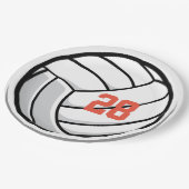 Volleyball Sport White Black Partys Custom Pappteller (Schrägansicht)