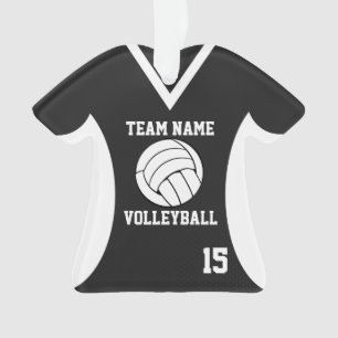 Volleyball Sports Jersey Black mit Foto Ornament