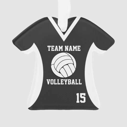 Volleyball Sports Jersey Black mit Foto Ornament (Vorderseite)