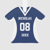 Volleyball Sports Jersey Blue Ornament (Rückseite)