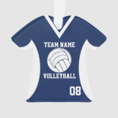 Volleyball Sports Jersey Blue Ornament (Vorderseite)
