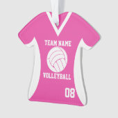 Volleyball Sports Jersey Rosa mit Foto Ornament (Vorderseite)