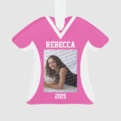 Volleyball Sports Jersey Rosa mit Foto Ornament (Rückseite)