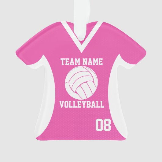 Volleyball Sports Jersey Rosa mit Foto Ornament (Vorderseite)