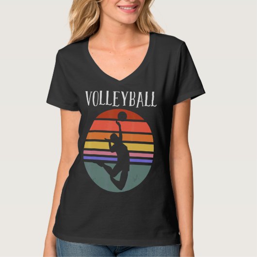 Volleyball Sportteam Sport Retroball Volleyball T-Shirt (Vorderseite)