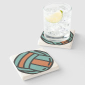 Volleyball Steinuntersetzer (Seitenansicht)