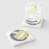 Volleyball Steinuntersetzer (Seitenansicht)