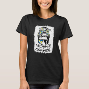Volleyball-Stiefschwester Vintage Leopard Unordent T-Shirt