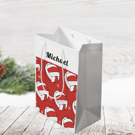 Volleyball Striptive Ball Snow Boys Name Red Mittlere Geschenktüte