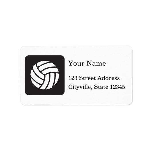 Volleyball-Symbol Adressaufkleber (Vorne)