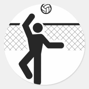 Volleyball-Symbol-Aufkleber Runder Aufkleber