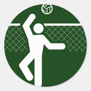 Volleyball-Symbol-Aufkleber Runder Aufkleber