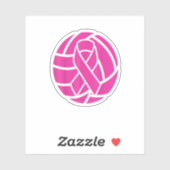 Volleyball T Brustkrebs Volleyball Pink Ribbon Aufkleber (Blatt)