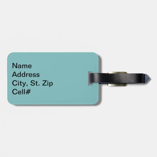 Volleyball-Tag 🏐 - Aquamarin Blue Gepäckanhänger (Rückseite horizontal)