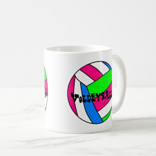 Volleyball-Tasse Kaffeetasse (VorderseiteRechts)