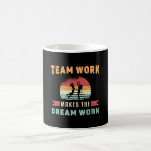Volleyball Team Arbeit macht Dream Work Beach Retr Kaffeetasse