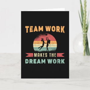 Volleyball Team Arbeit macht Dream Work Beach Retr Karte