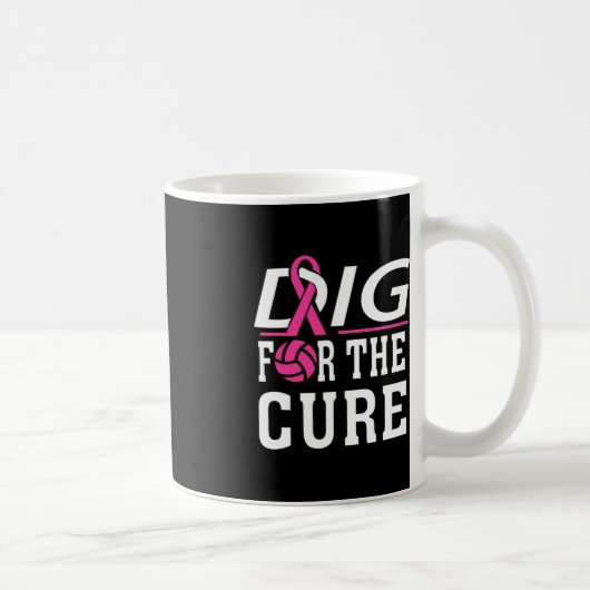Volleyball Team Brustkrebs-Bewusstsein Kaffeetasse (Rechts)
